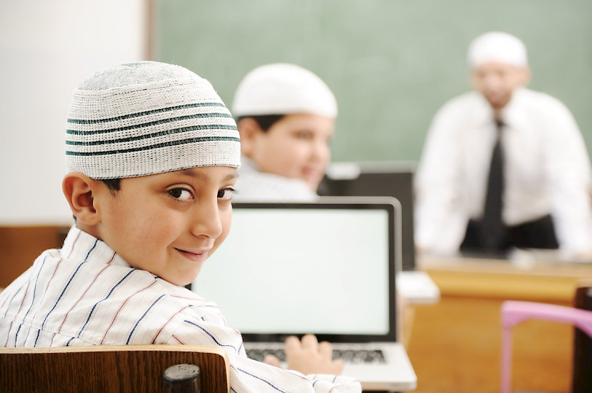 Children at school classroom